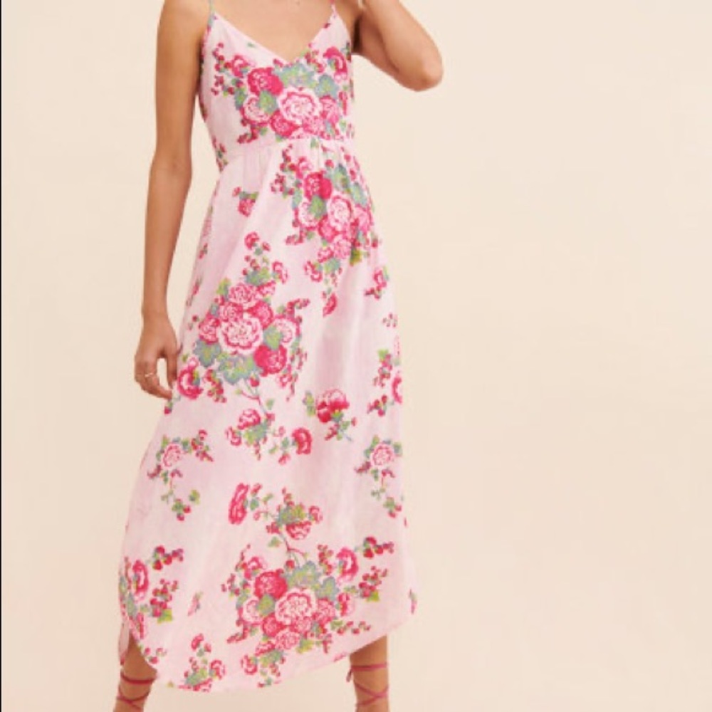 LoveShackFancy Faraday Maxi Slip Dress Desert Rose